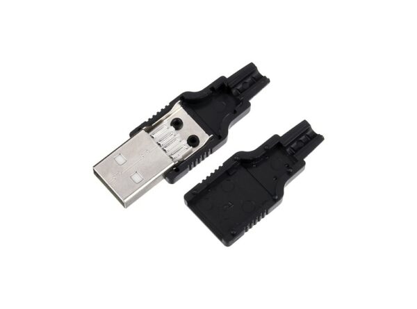USB-A نری لحیمی (Plug) به همراه کاور